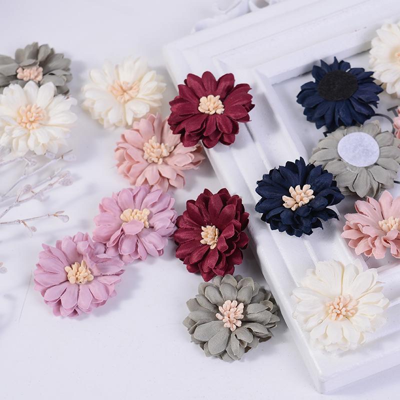 Handmade Microfiber Chrysanthemum Flower Wreath Hair Clip Accessory