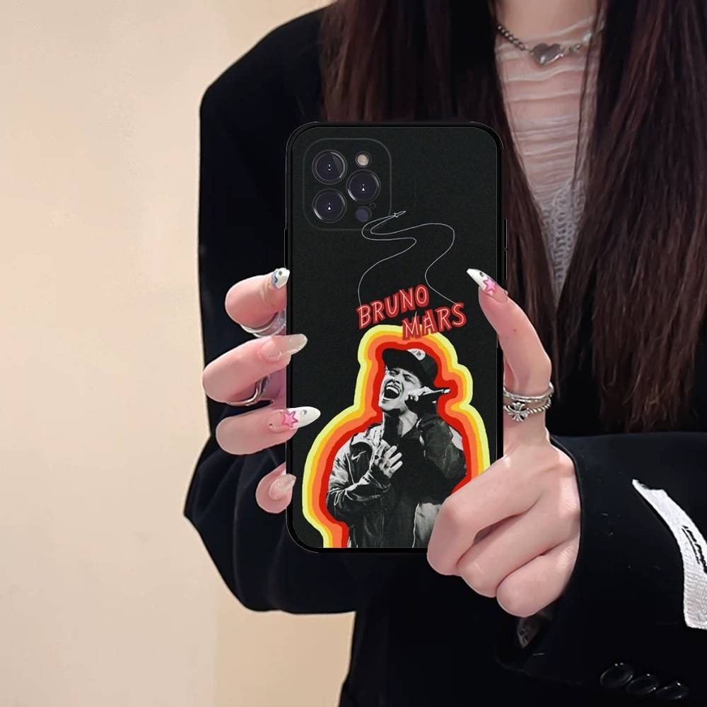 B-Bruno M-Mars Singer Phone Case For Iphone 17 16 15 14 13 12 11 Pro Max Plus Black Shell Cover Case