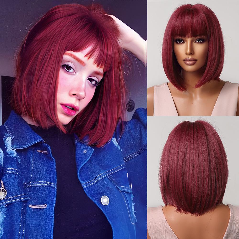 Weihnachten Cosplay Pony Farbverlauf Grau Kurzes Haar Bobo Stirnband