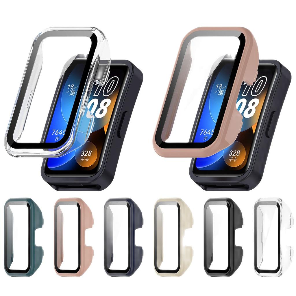 Full Protective Case For Huawei Band 9 Screen Protector Cover PC Shell +tempered glass Film for Huawei band 8 Accessories 2in1