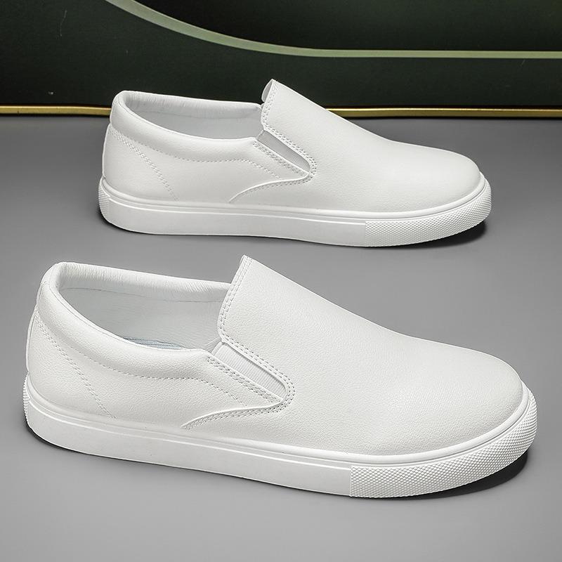 Men Plus Size Summer Breathable Casual Flat Leather Skate Sneakers