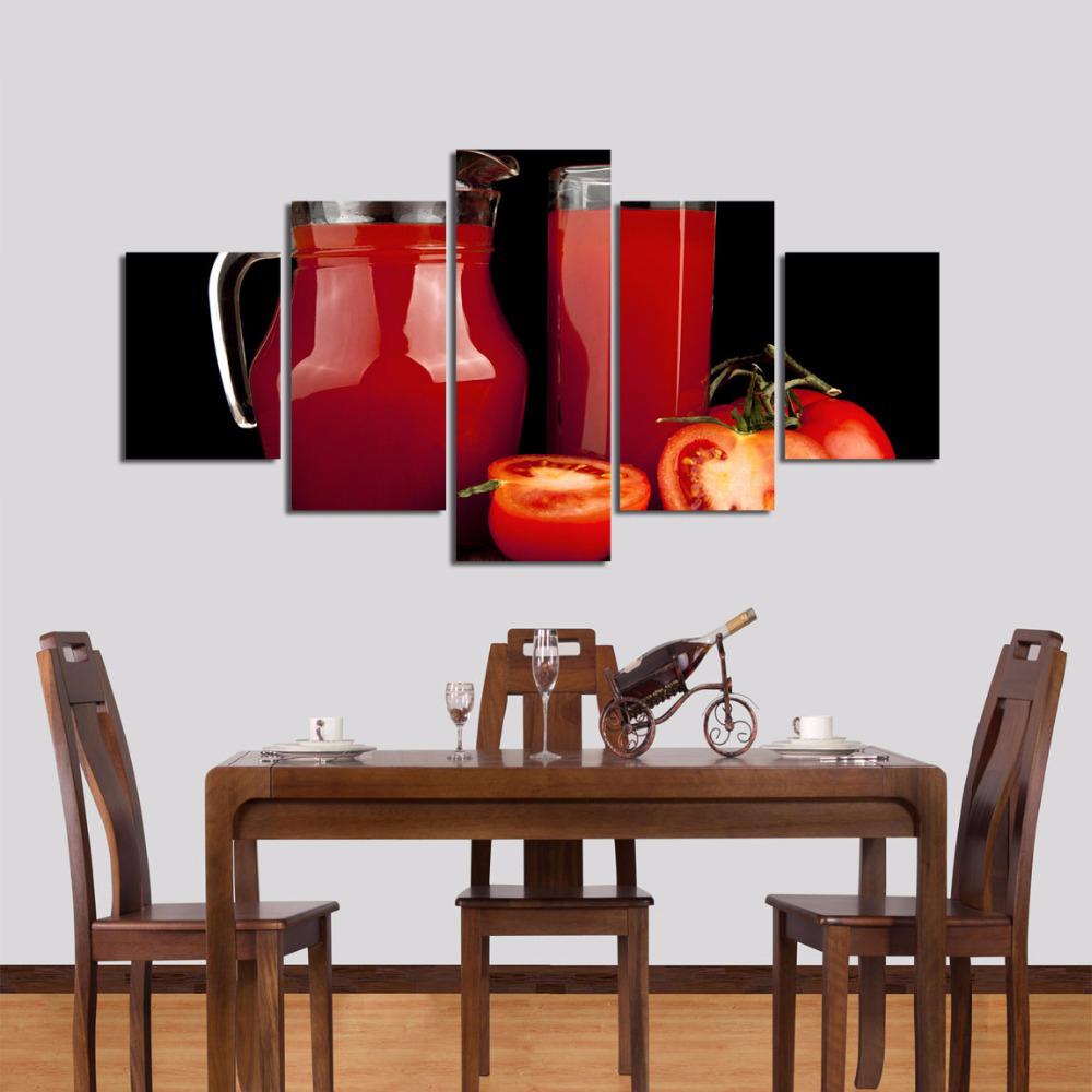 Modular Picture HD Prints Canvas Painting Fruit Juice 5 Pieces Restaurant Cuadros Modern Home Decoration Wall Art Artwork Poster