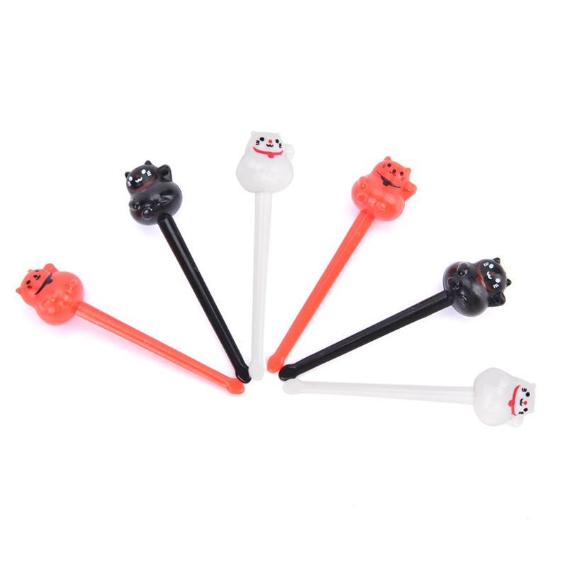 6-20pcs Animal Fruit Fork Mini Cartoon Children Snack Cake Dessert Food Fruit Pick Toothpick Bento Lunches Party Decoration