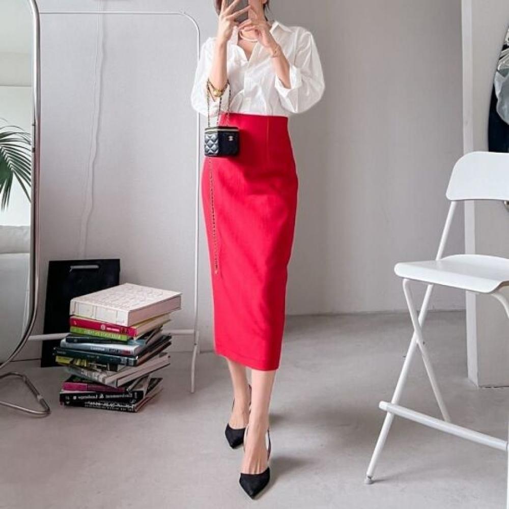 Style Latte Women S HigH waiSt Office Long Skirt H Line Pencil Skirt