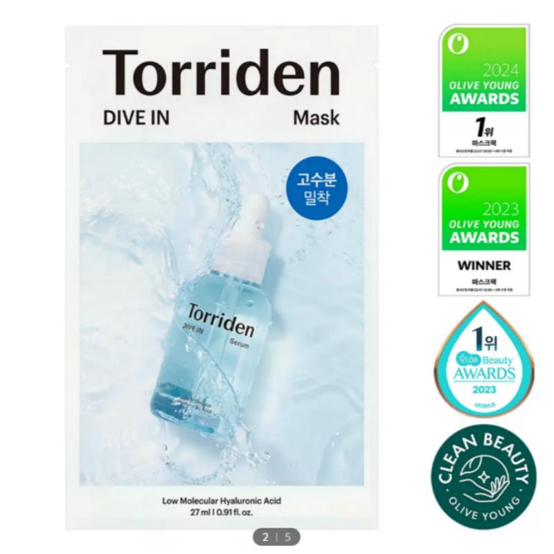 Torriden Dive-In Low Molecular Hyaluronic Acid Mask Sheet 1 Sheet