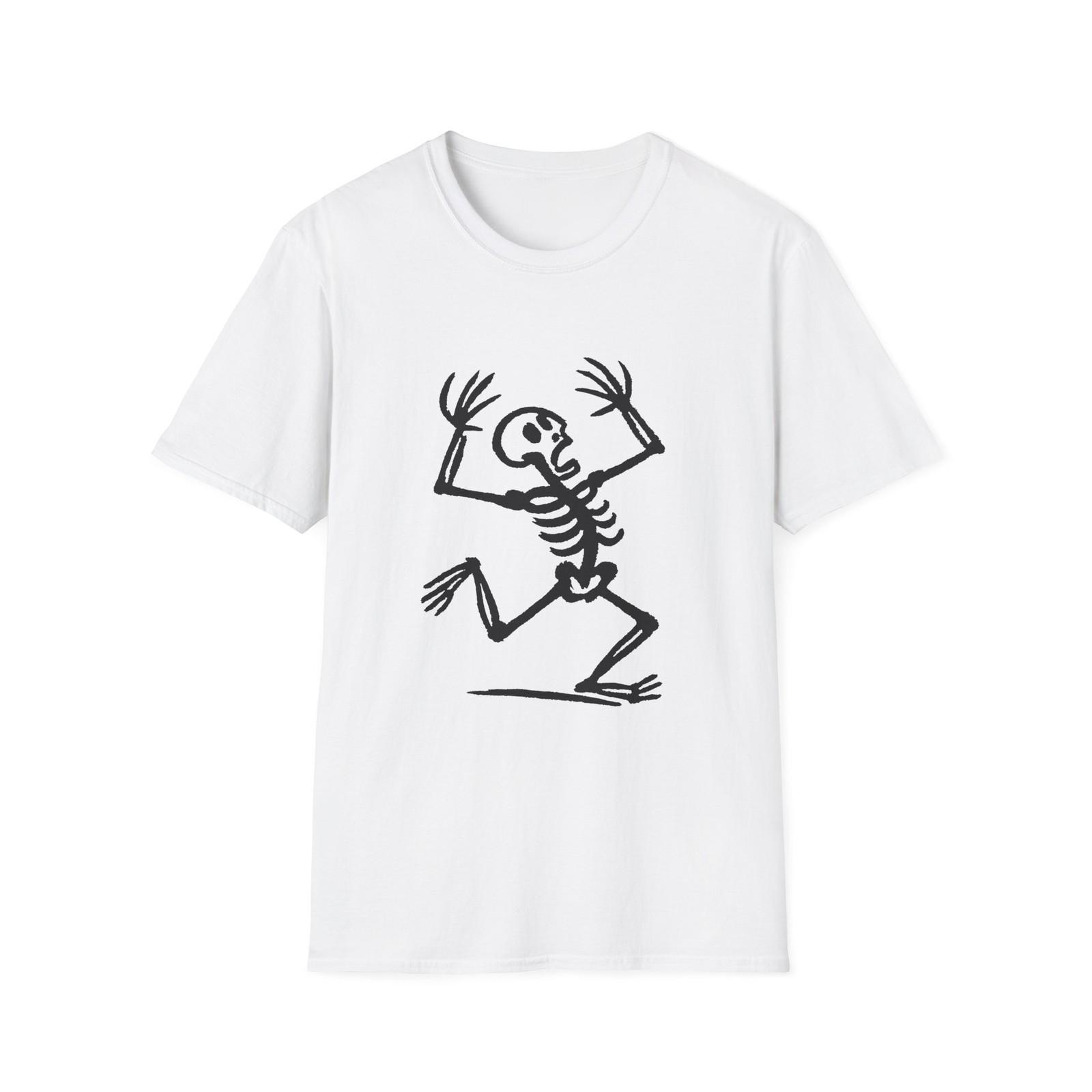 Unisex Softstyle T-Shirt Skeleton Tripping Falling Bones Halloween S разноцветный
