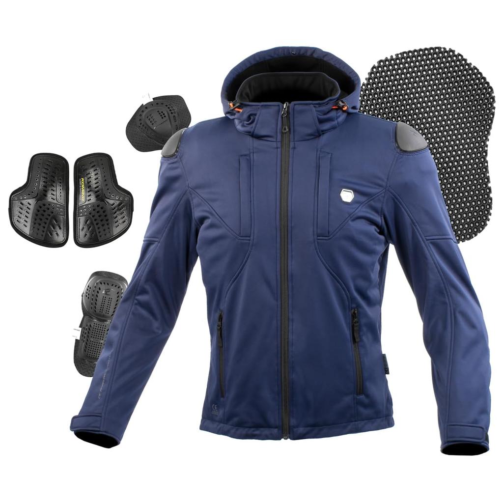 KOMINE High Protection Softshell System Parka Set for XL JK-6235 Motorcycles, Navy, (07-6235)