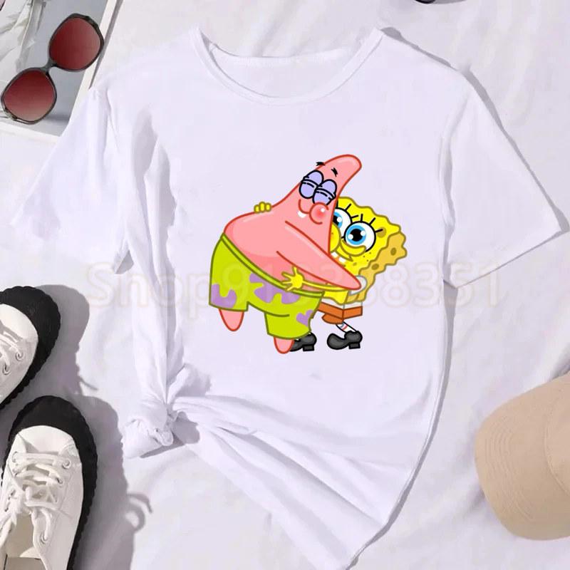 Spongebobs Patrick Star Kawaii Aesthetic Graphics Men Women Tee Adults Children Boy Gril Top Kids Parent Child Cotton Tshirt