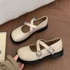 Retro Silver French Flat Bottom Light Mouth Exposed Instep Single Shoes Women's Summer 2025 New with Skirt Versatile Mary Jane Shoes