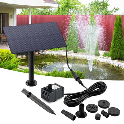 Solar-Wasserpumpe 5W 5V Solarenergie Wasserbrunnen Aquarium Pumpe Gartendekoration mit Erdspieß 180L/h für Pool Innen Vogelbad
