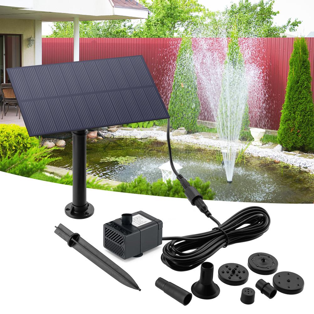 

5W 5V Solar Fountain Garden Decoration Outdoor With Stake 180L/h Solar Power Panel Water Pump Kits for Fish Tank Garden Pool чорний