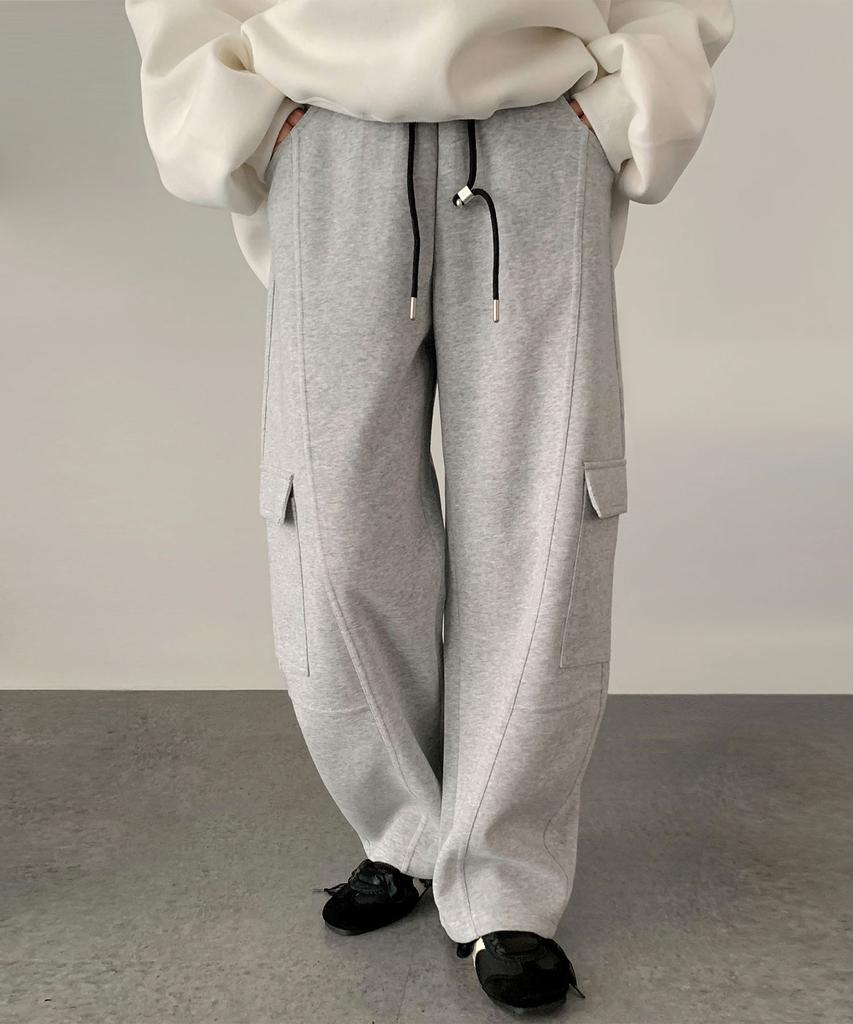 Baseukala Cargo Wide Banding Pants (2Colors)