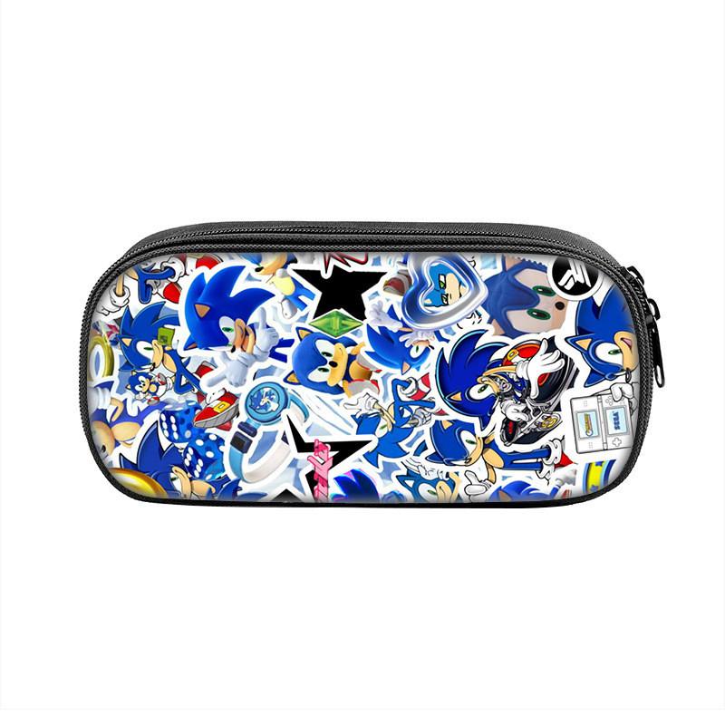 Sonic Cartoon Character Printed Student Single Layer Stationery Storage Bag For School And Gift