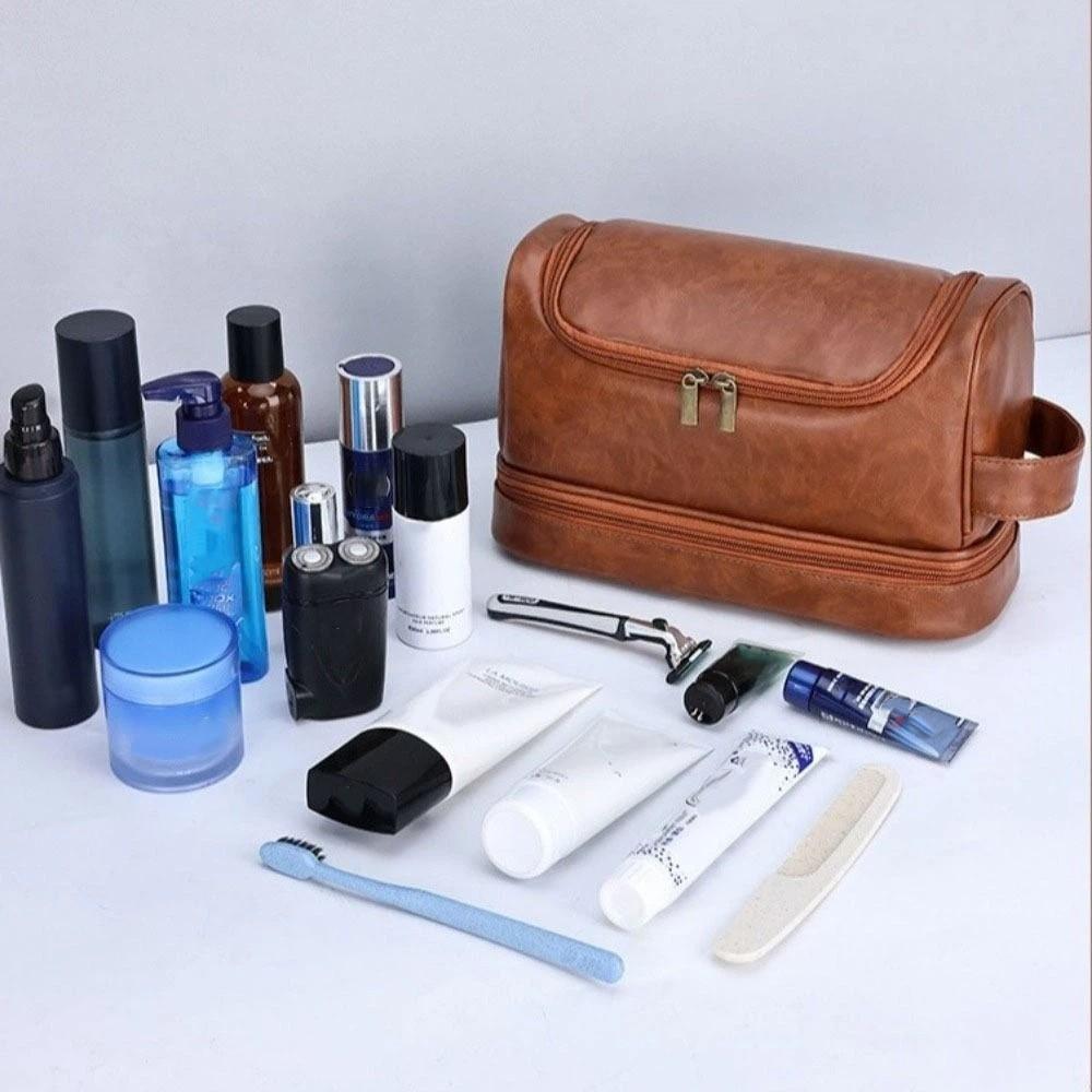 Waterproof Cosmetic Storage Bag PU Leather Makeup Bag Portable Makeup Pouch  Travel