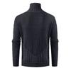 Men's Knitted Pullover Sweater with High Neck Buttoned Collar Textured Pattern Long Sleeve Casual Fit Winter Warm Jumper