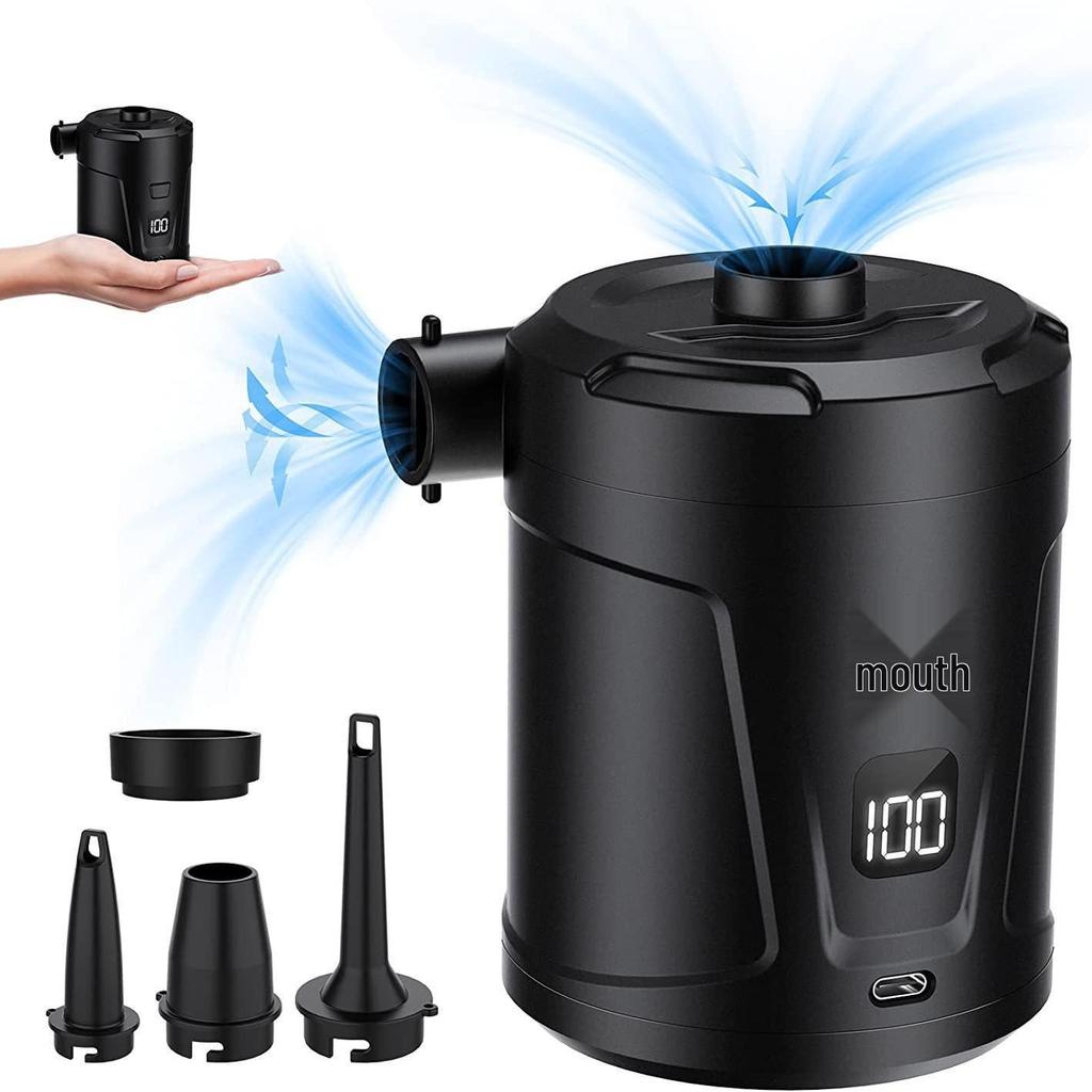 Portable 5200mAh USB Air Pump with Digital Display for Inflatable Mattresses and Rings