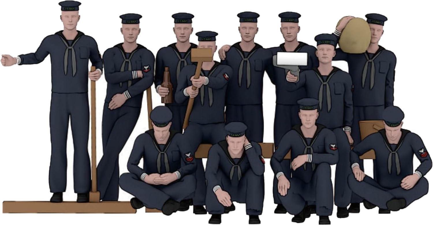 

Triumph Модель WW2 Форма зимняя матросов ВМС США Набор из 50 пластиковых деталей TRFP20010 1/200 (Корабль)