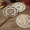 4Pcs Boho Style Pot Holders Round Heat Insulating Trivets Heat Resistant Mats  Dining Table