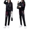 Women's 2025 Autumn/Winter Fleece-Lined Loose Sportswear Set: Long-Sleeve Sweatshirt & Trendy Long Pants.