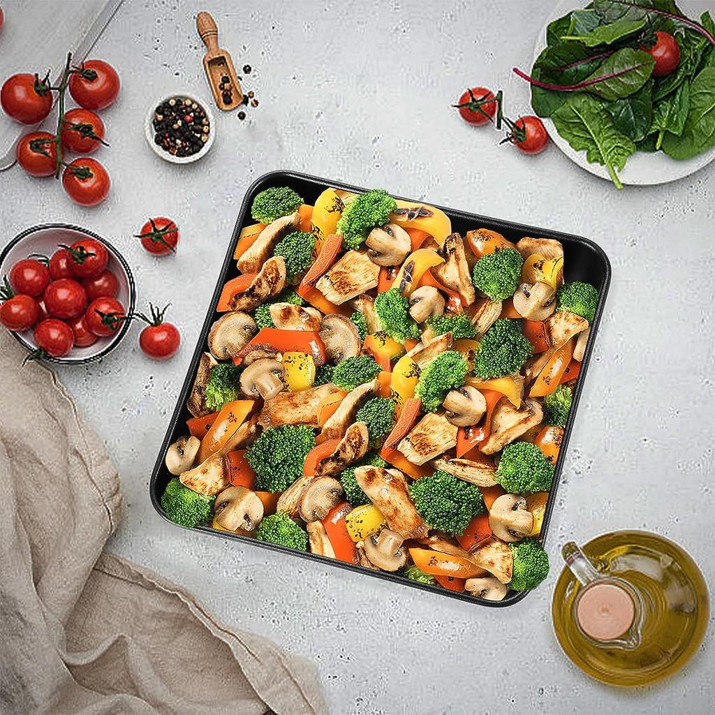 Square Baking Pan 9 Inch Cake Brownie Lasagna Pan with Non Stick Coating for Baking Roasting Serving