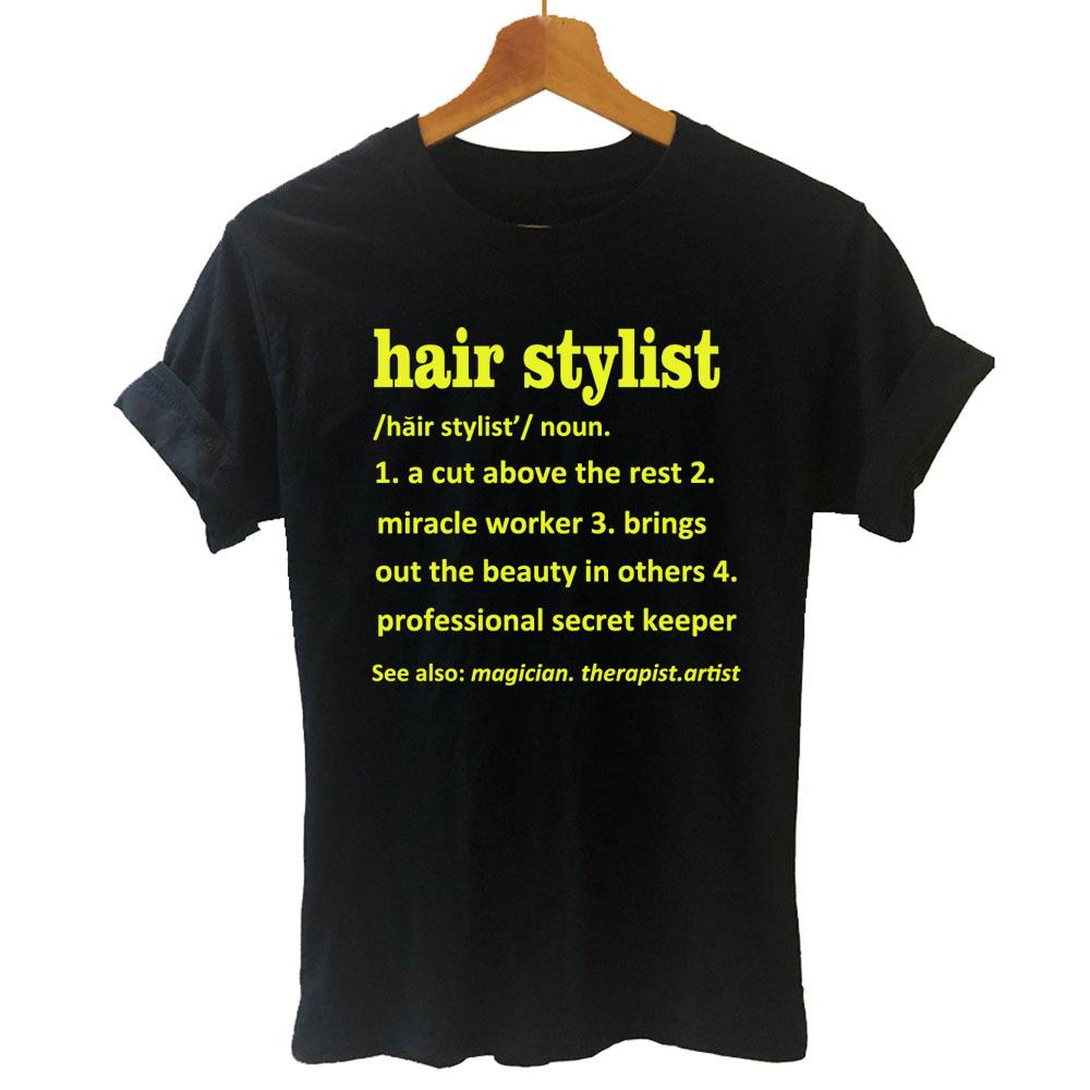 Funny Barber Weapon Scissors T Shirt Hairdresser Barber Hair Stylist Definition Hip Hop Harajuku T-shirt Women Clothing