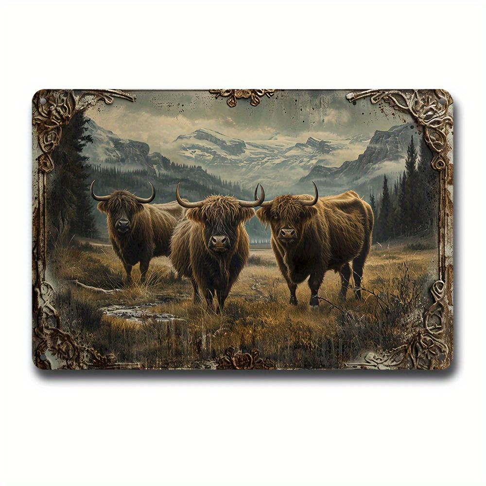 FJ Vintage Metal Tin Signs 2D Flat Printing  Posters  Room Wall Home Farmhouse Decor Room Decoration