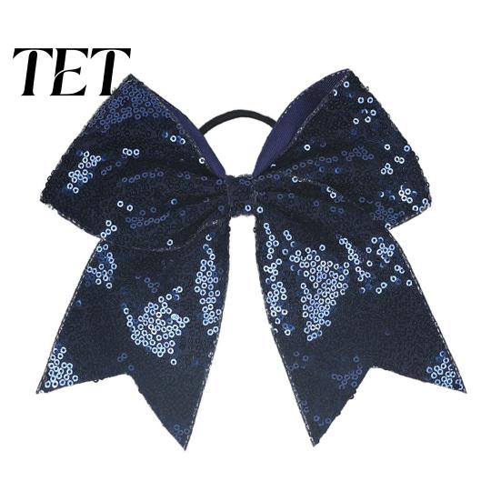 Dance Team Hair Ties Sequins Bows, Elastic Tie, Large Cheerleading Performance Band Ponytail Holder, Glitter Scrunchies for Women Girls Teens