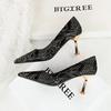 Zarte und Intellektuelle Spitze mit Unregelmäßigen Mustern und Feinen Absätzen, Professionelle Damen-Pumps
