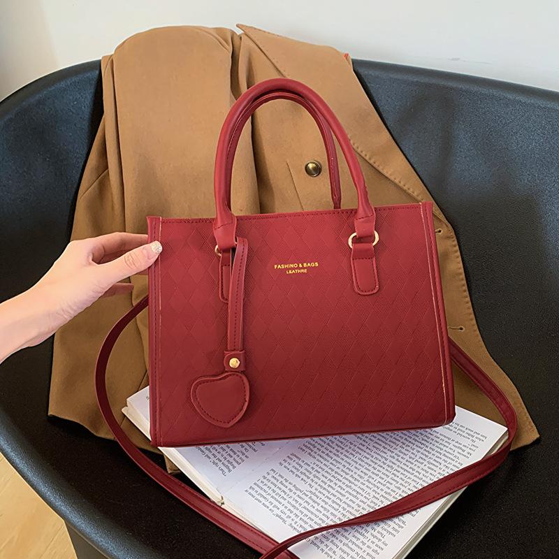 2025 Autumn New Simple and Fashionable Large-capacity Portable Large Bag Simple and Fashionable Casual Shoulder Bag Small Square Bag