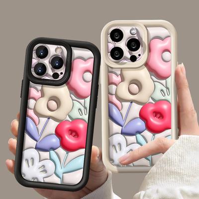 Blumenhülle für iPhone 16 Pro Max Stoßfeste TPU Weiche Silikonabdeckung Coque für iPhone 15 Pro Max 14 13 12 11 Handyhülle