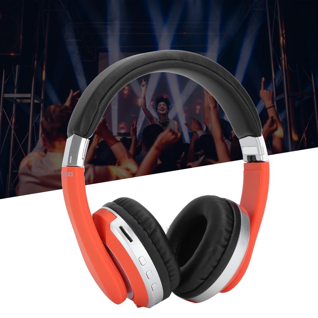 Foldable Bluetooth Headset Wireless Over Ear Stereo Headsets with Mic Gaming HeadphoneOrange