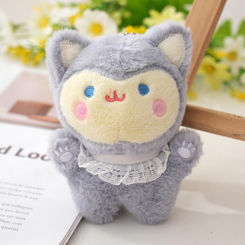 Charming New Fluffy Lace Fox Plush Keychain Adorable And Soft Stuffed Animal