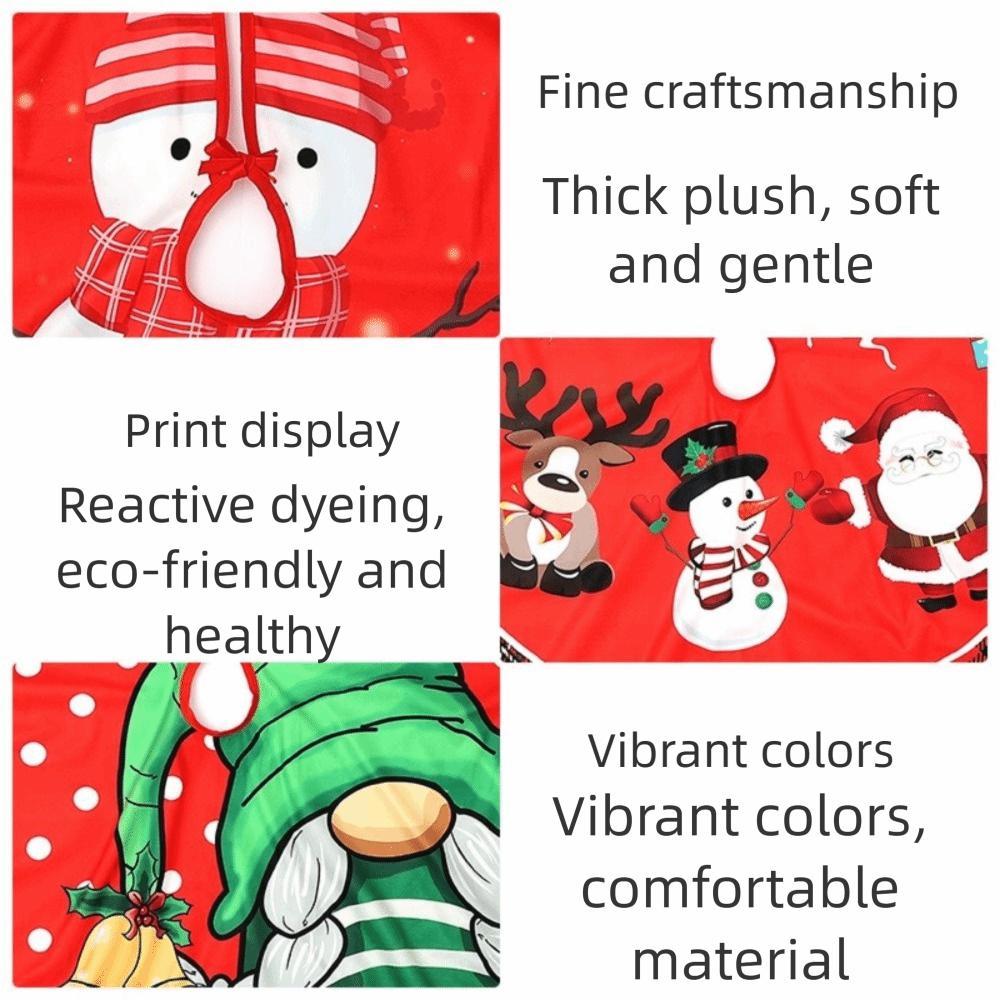 Snowflake Print Christmas Tree Skirt Santa Claus Printed Christmas Decoration  Home Holiday