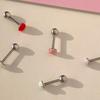 Women's Surgical Steel Cream Fondant Acrylic Heart Piercing