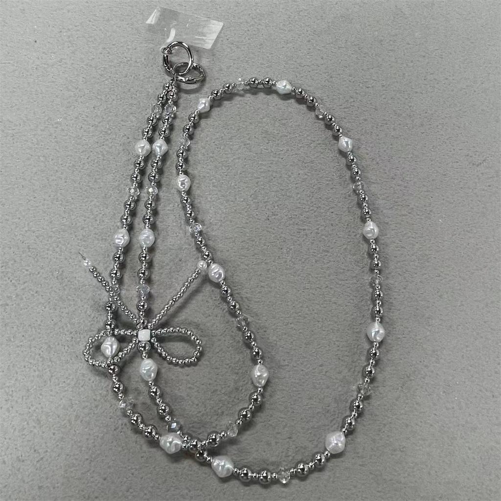 Pearl Love Bow Crossbody Bag Replacement Chain Hanging Accessories Versatile Jewelry Phone Hanging Rope Accessories
