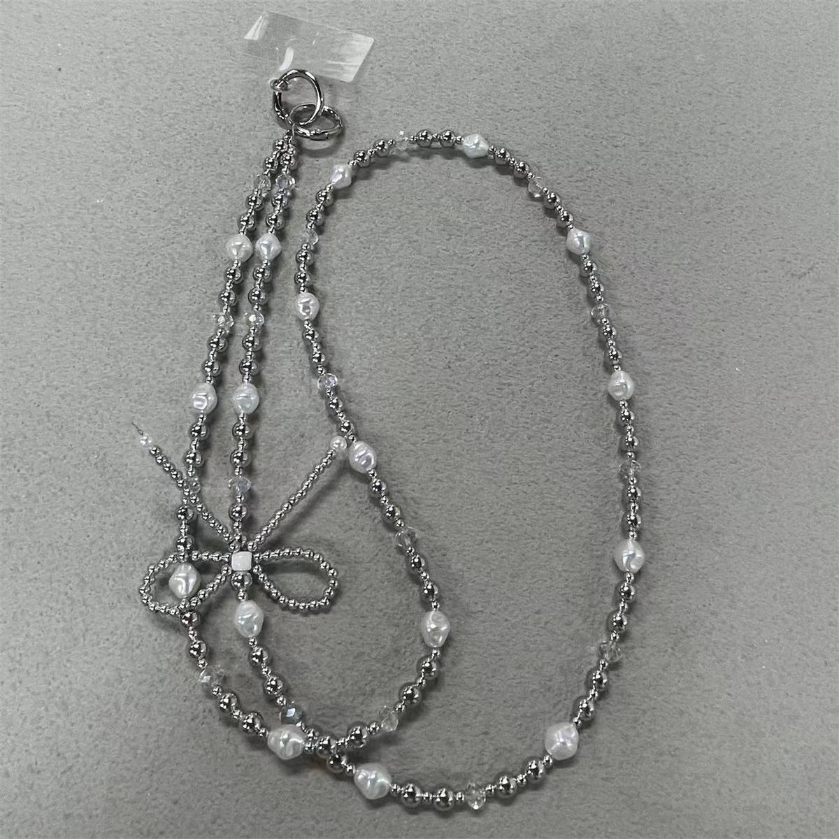 

Pearl Love Bow Crossbody Bag Replacement Chain Hanging Accessories Versatile Jewelry Phone Hanging Rope Accessories Other