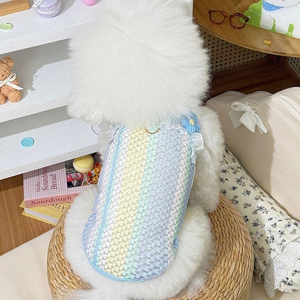 Color Blocking Pet Dog Vest Breathable Dog Clothes Cute Style Dog Vest  Daily Walk