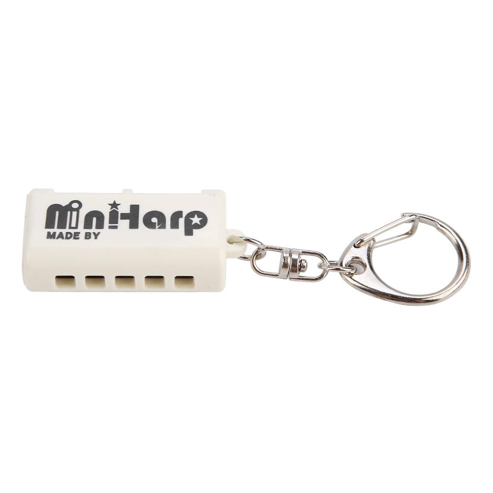 C Key 5 holes 10 Tones Phosphor Bronze ni Portable Harmonica with Key (White)