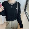 Heart Embroidery Wool Knitwear: Women's European Early Autumn Sweater Base Layer