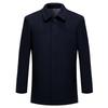 Men's Cashmere Lapel Wool Coat - Autumn/Winter Thick Button-Up for Middle-Aged & Elderly Casual Wear