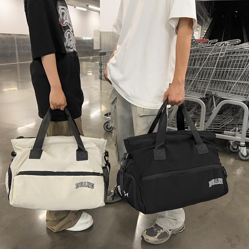 Herren-Kurzstreckenreisetasche mit Trocken-/Nasstrennung, leichte Gepäcktasche, tragbare Fitnesstasche mit großem Fassungsvermögen für Damen mit getrennten Schuhtaschen