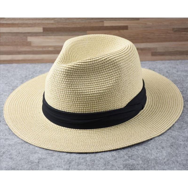 Chapeau de paille Panama à grande circonférence chapeau de protection solaire d'été pour le voyage chapeau de soleil pour la plage en bord de mer chapeau de soleil pour homme tendance