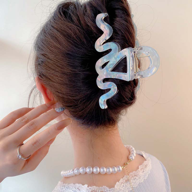 Pinces à cheveux ondulées en acétate de couleur gelée tendance pour femmes coréennes colorées grandes géométriques accessoires pour cheveux