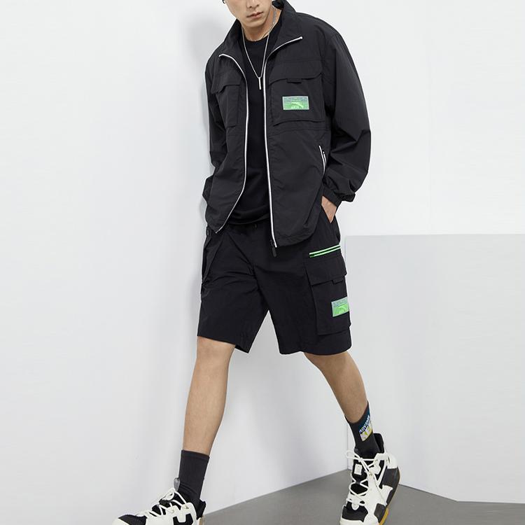 Anta Casual Sports Woven Loose Stand Collar Jacket Unisex Jacket Black 152138607-3