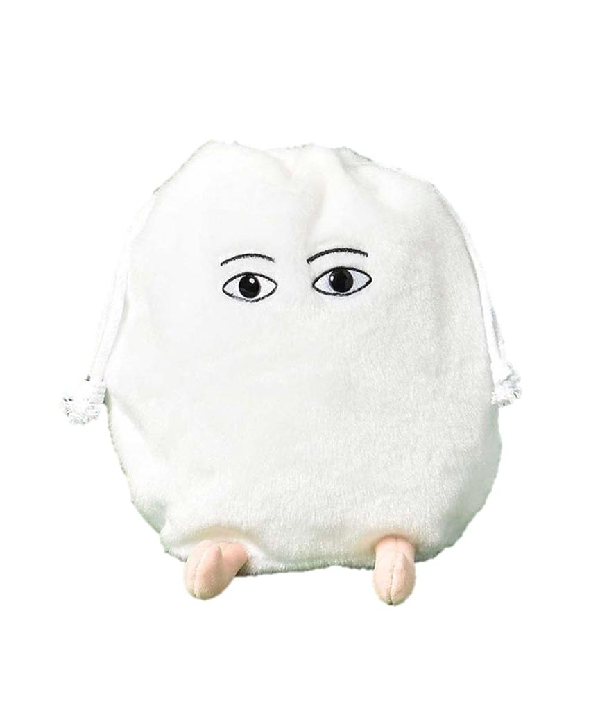 Bleu Bleuet Medjed Plush Drawstring Bag