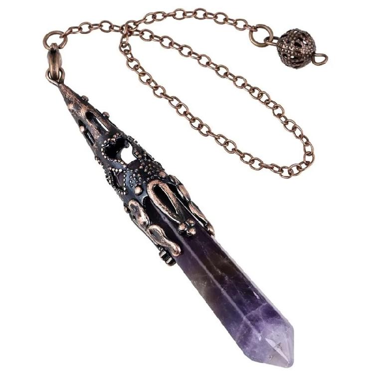 Pendulum Crystal,Natural Crystal Pendulums for Dowsing,Spiritual Pointed Crystal for Witchcraft Supplies,Divination Tool