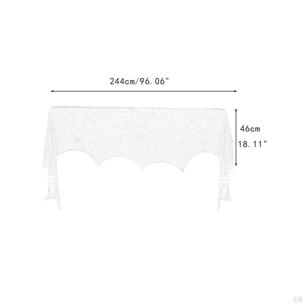 Creepy Halloween Mantel Scarf with Intricate Web Design