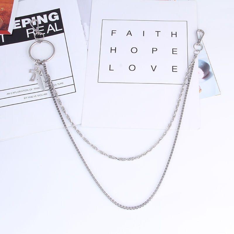 Trendy Women's Punk Fashion Uniform Accessory Featuring Stylish Chain Waist Belt And Mini Pouch