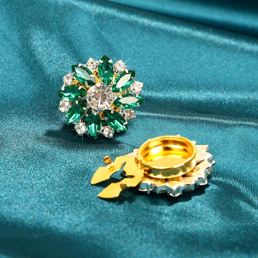 2Pcs Rhinestone Cufflinks Shirt Sleeve Button Covers Bling Crystal Button Clips For Dresses And Shirts Button Decoration Buttons