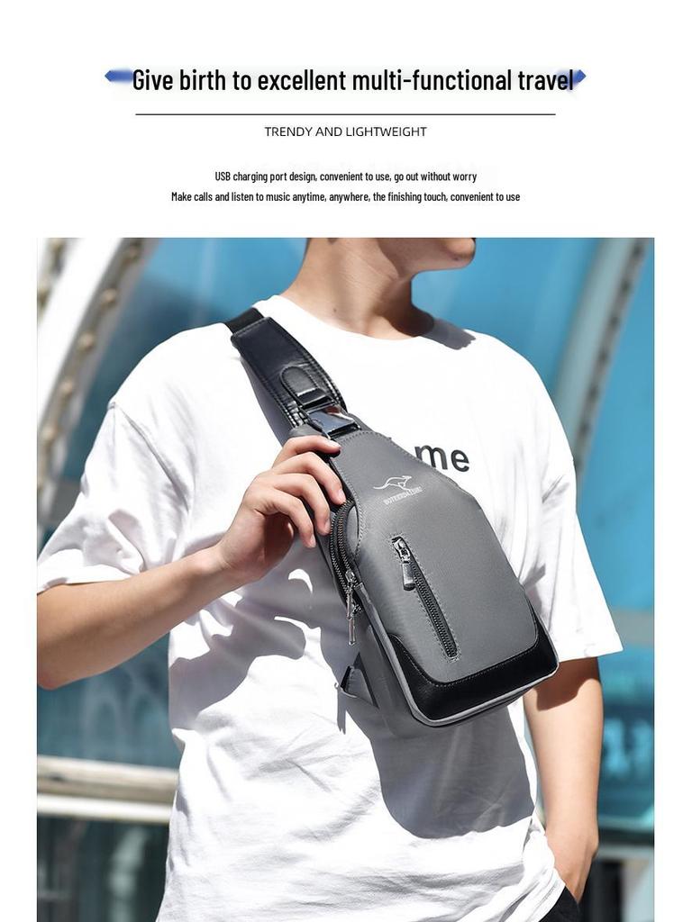 Męska wodoodporna torba crossbody z tkaniny Oxford - styl koreański, modna torba na jedno ramię